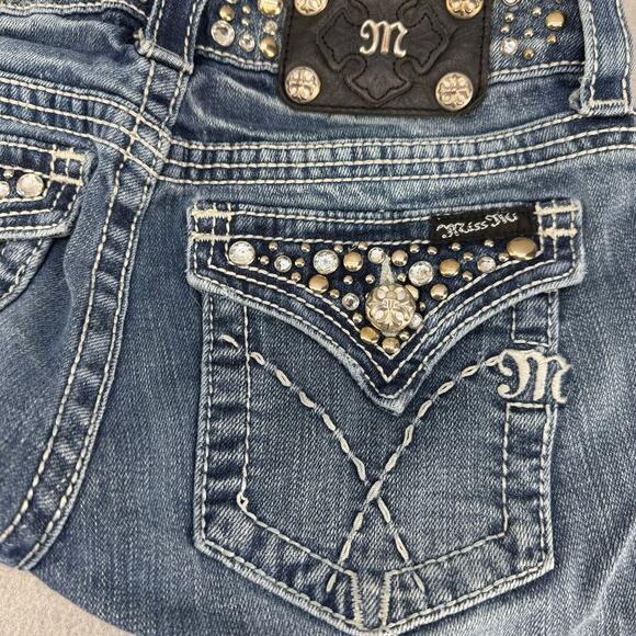 Miss Me Jeans Women's 26 (2) Blue Boot Cut Studded Embellished Preppy Western - Picture 5 of 15